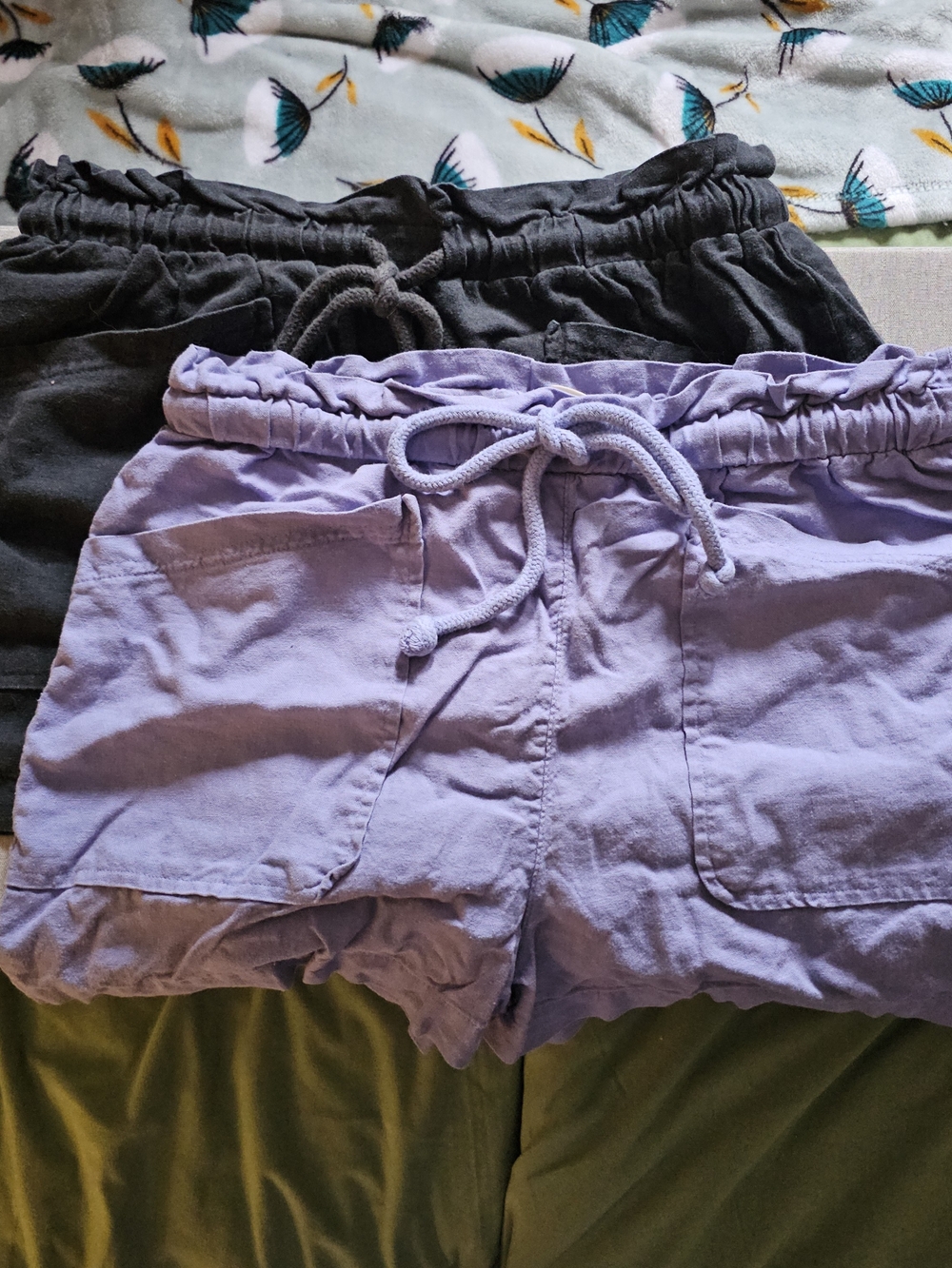 Universal Thread Lavender and Charcoal Drawstring Athletic Shorts Duo